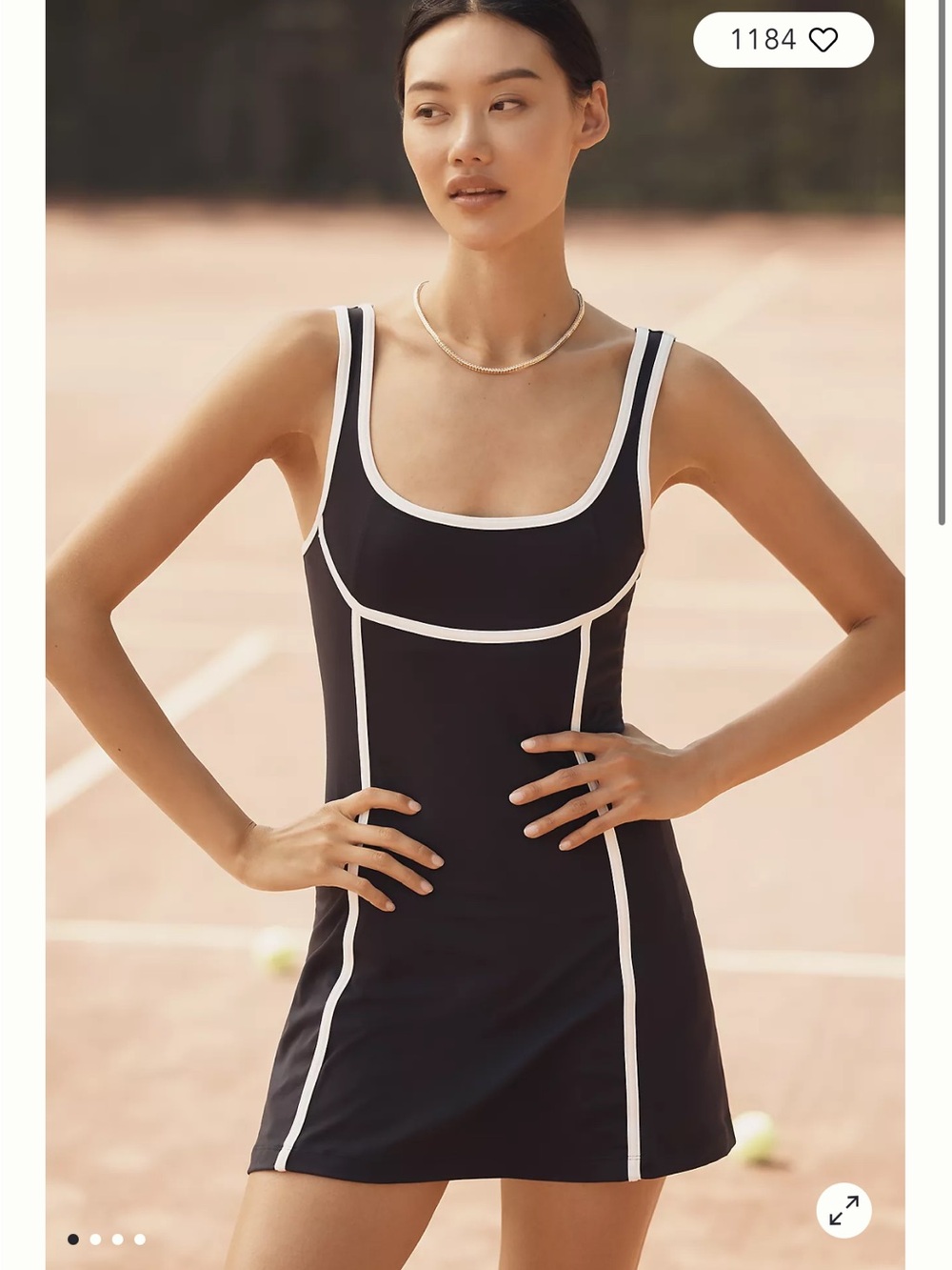 Anthropologie Daily Practice Black and White Contrast-Trim Mini Dress